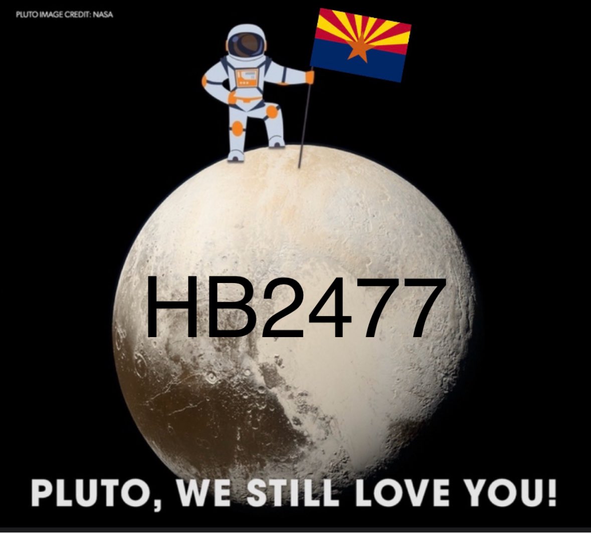 We in Arizona haven’t forgotten about you, Pluto. You were discovered in our grand state on this day back in 1930. And tomorrow, you’ll be one step closer to being Arizona’s state planet! #PlutoDay #HB2477 @LowellObs