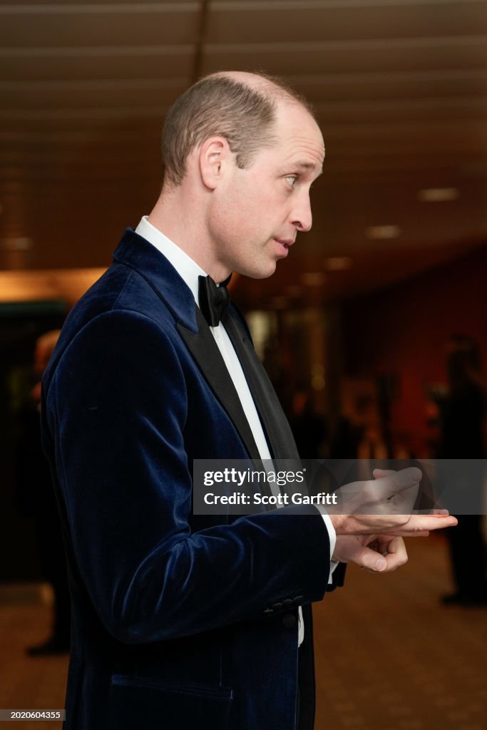 #PrinceOfWales #PrinceWilliam Prince William, Prince of Wales, president of Bafta meets Earth Mama Director Savannah Leaf, producer Medb Riodan and producer Shirley O'Connor after the Bafta Film Awards 2024