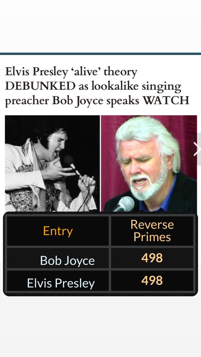 OmniMemecoins's tweet photo. Is #Elvis really still alive?!?
#BobJoyce was at Lisa Marie Presleys funeral.
Bob Joyce 🎯
Elvis Presley 🎯
Has Elvis been secretly alive all these years?!
#gematria #scriptedreality https://t.co/sOfgayWFJV
