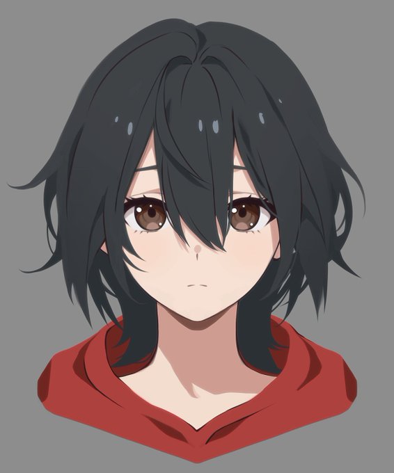 「hair between eyes red hoodie」 illustration images(Latest)