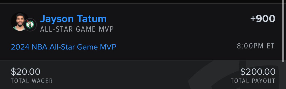 PAFinestBets's tweet image. NBA ALL STAR MVP✅✅💰💰
#GamblingX #NBAAllStar2024