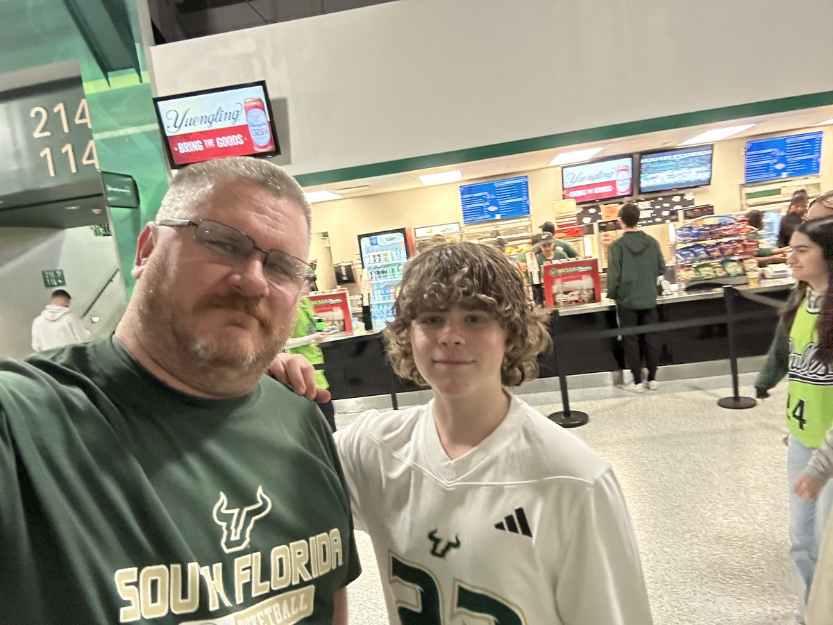 MANelson's tweet photo. @USFMBB today was the first game I have taken my son to.  We actually made it a family “men’s day out”.  What a great experience.  I haven’t been to a game here in over ten years.  The stadium, atmosphere, band, crowd, team, and staff were amazing.  Can’t wait to come again! https://t.co/u3gAmGVWQj