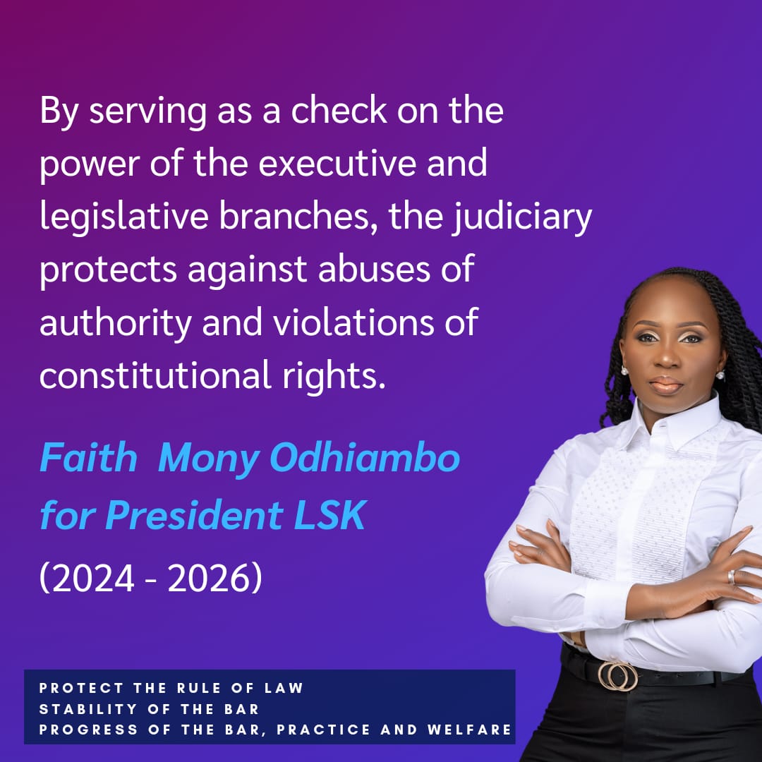 FaithOdhiambo8's tweet photo. Good morning Friends, ☺️

Our history is filled with examples where an independent judiciary has played a pivotal role in preserving democratic principles in the face of executive overreach or legislative encroachment. It is our role as legal practitioners to be the guardians of the judiciary. 

Protect the Rule of Law. Stable Bar. Progressive Bar ⚖

#LawSocietyofKenya #PSP #ProtectTheRuleofLaw #StableProgressiveBar #VoteinFaith