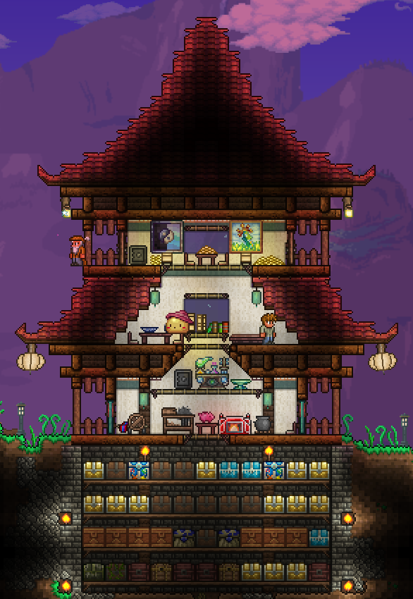 cometflamer's tweet photo. A while ago I decided to actually try to dip my toes into making pretty builds for a terraria playthrough for the first time instead of making npc prisons and i never really showed them off so
heres some builds i guess 🧵
home base/forest pylon
#terraria #terrariabuild https://t.co/e0ldf9wqEt