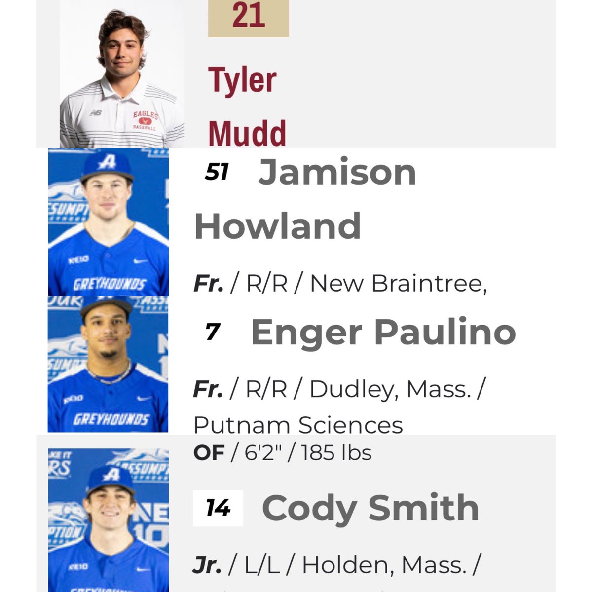 EVO Academy (@evobaseballma) on Twitter photo A few EVO alumni had a weekendโฆ
<a href="/tylermudd17/">Tyler Mudd</a>
5 IP, 0 H, 0 R, 0 BB, 5 SO
<a href="/50jamo/">Jamison Howland</a>
13 AB, 3 R, 6 H, 2 RBI, 1 HR, 1 BB
<a href="/enger_p04/">Enger Paulino</a>
10 AB, 3 R, 4 H, 2 RBI, 1 2B, 1 HR, 1 BB
<a href="/codysmith27/">Cody Smith</a>
13 AB, 6 R, 6 H, 3 RBI, 1 2B, 1 HR, 4 BB
We ๐ you boys ๐#eVolveup #BeastMode๐ช A few EVO alumni had a weekendโฆ
<a href="/tylermudd17/">Tyler Mudd</a>
5 IP, 0 H, 0 R, 0 BB, 5 SO
<a href="/50jamo/">Jamison Howland</a>
13 AB, 3 R, 6 H, 2 RBI, 1 HR, 1 BB
<a href="/enger_p04/">Enger Paulino</a>
10 AB, 3 R, 4 H, 2 RBI, 1 2B, 1 HR, 1 BB
<a href="/codysmith27/">Cody Smith</a>
13 AB, 6 R, 6 H, 3 RBI, 1 2B, 1 HR, 4 BB
We ๐ you boys ๐#eVolveup #BeastMode๐ช