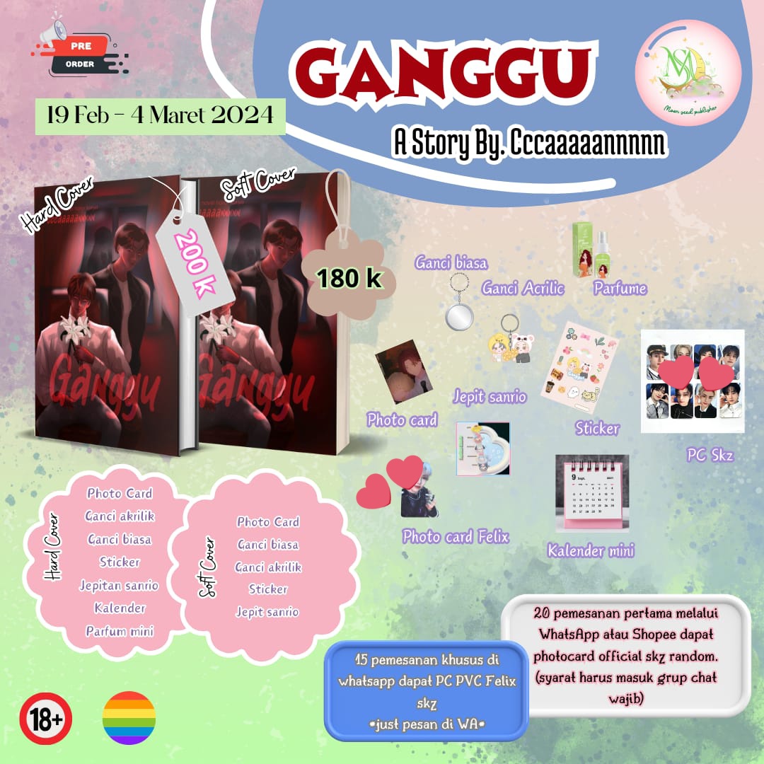 OPEN PO!!! 

[RT LIKE ARE VERY APPRECIATED 🌻❤️]

HAIII 🤩 kalian udah pernah baca cerita horror aku yang judulnya ganggu belum? ksksksk

kali ini cerita tersebut bakalan dibukukan dalam bentuk novel 🤩 tapi guys di buku itu bakalan ada season 2 dari ganggu yang judulnya midnight