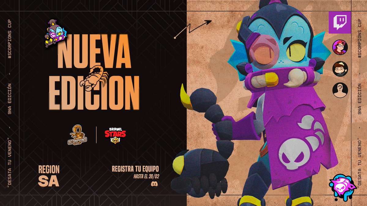 #SC • ABRIMOS INSCRIPCIÓNES 🦂

Para anotarse debe cumplir con lo siguiente:
• Seguirnos y seguir a <a href="/KiiraaGod/">KiraGod</a> <a href="/WarriorsSquadGG/">Warriors Squad #WS</a>
• Hacer $1,50usd en misiones matcherino o pagar el cupo directo en matcherino.com/t/scorpionscup
• Discord o MD pruebas
• Rt🔄 y Fav❤️

#ScorpionsCup🦂🏆