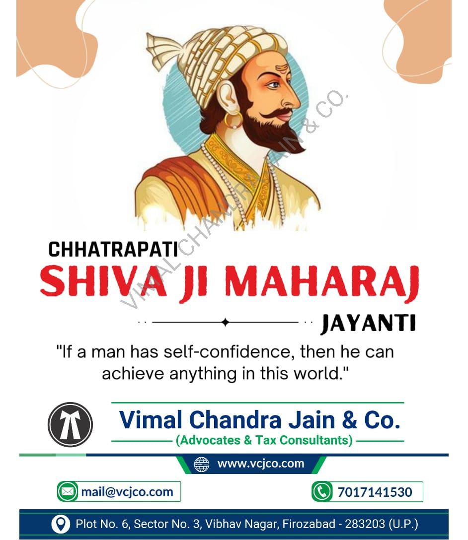 vcj_co's tweet photo. शौर्य, पराक्रम व स्वाभिमान के प्रतीक छत्रपति शिवाजी महाराज को जयंती पर वंदन।
Chhatrapati Shivaji Maharaj Jayanti #ShivajiJayanti
#ChhatrapatiShivaji
#MarathaKing
#ShivajiMaharaj
#WarriorKing
#MarathaEmpire
#Indian
#HinduWarrior
#vcjco #firozabad #agra #shikohabad #itr #gst #tax https://t.co/jfdbOmvMDi