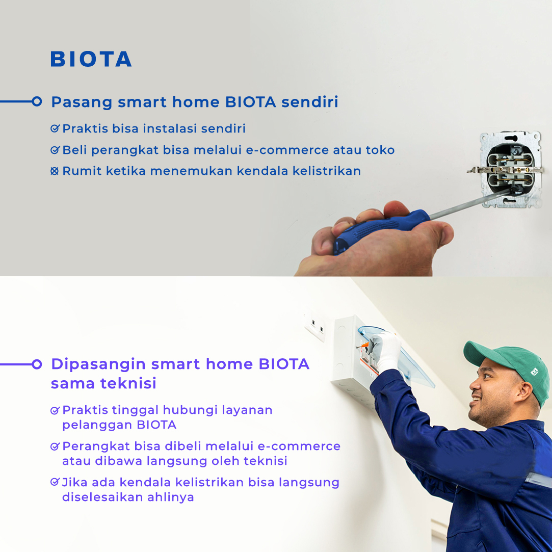 biotasmarthome's tweet image. Kalau urusan pasang perangkat listrik, kamu tim yang lebih baik pasang sendiri atau tim yang menyerahkan ke teknisi listrik supaya rumah lebih aman dan nyaman?

#LifeEnhanced #Biota #RumahNyaman #RumahAman #NyamanDenganBiota