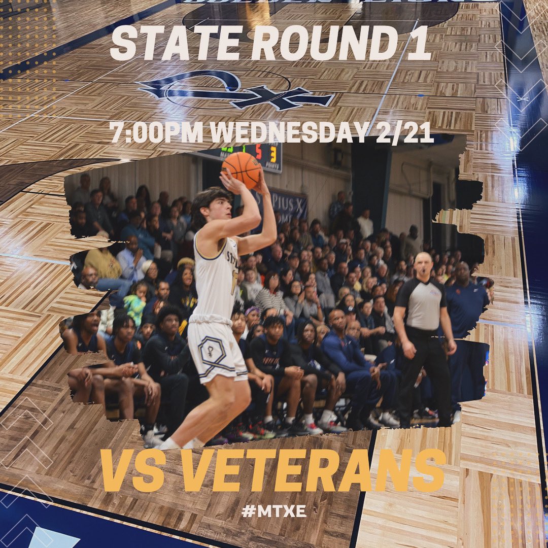St. Pius X Boys Basketball (@spxbasketball) on Twitter photo We are set for Wednesday night at 7:00pm vs Veterans High School.
Go Lions 🦁 #MTXE We are set for Wednesday night at 7:00pm vs Veterans High School.
Go Lions 🦁 #MTXE