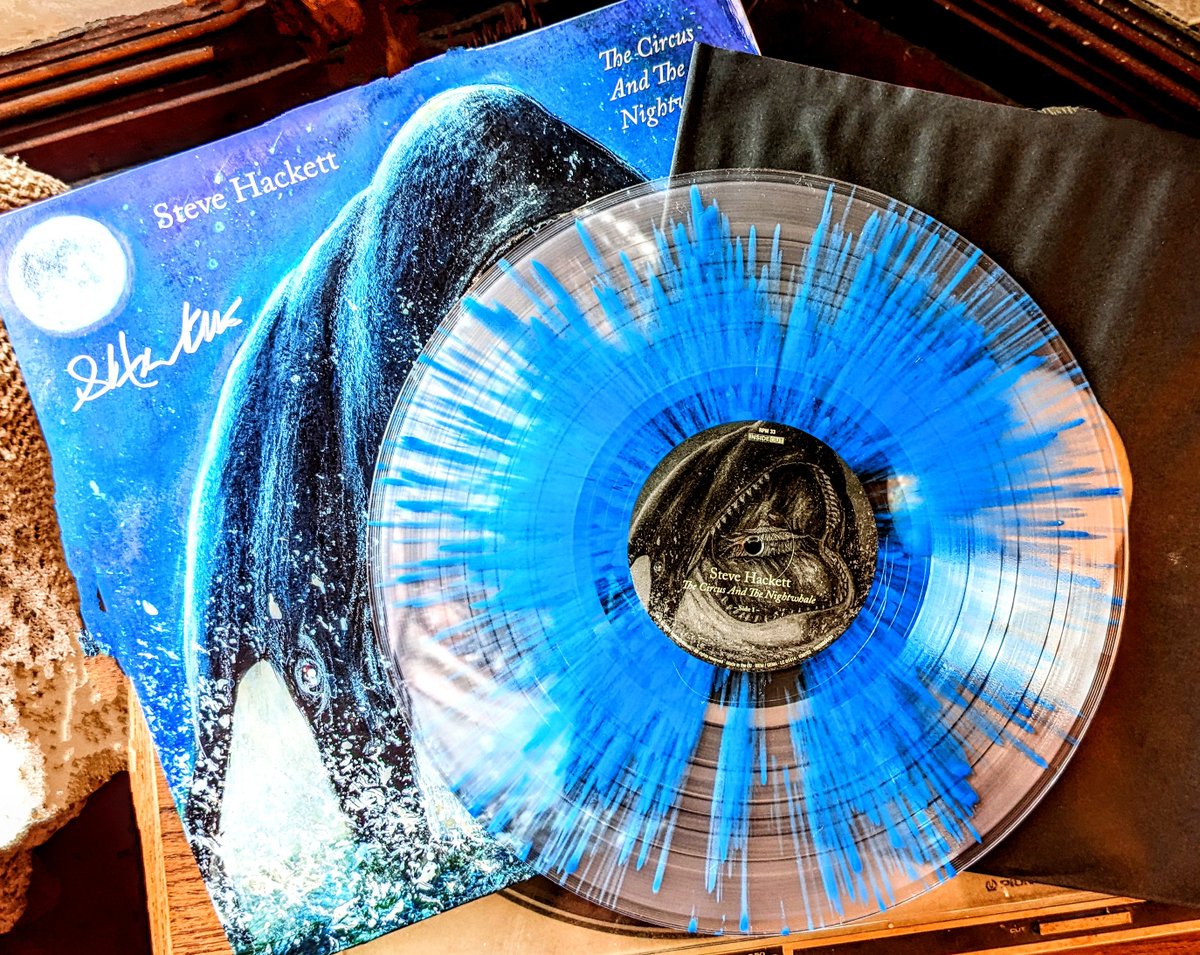 Blue splashed vinyl is art on its own! My mail carrier deserves a baked treat for delivery of this cool LP from Steve Hackett! It's fab!! @HackettOfficial @theprogreport @joserael @amandalehmann25