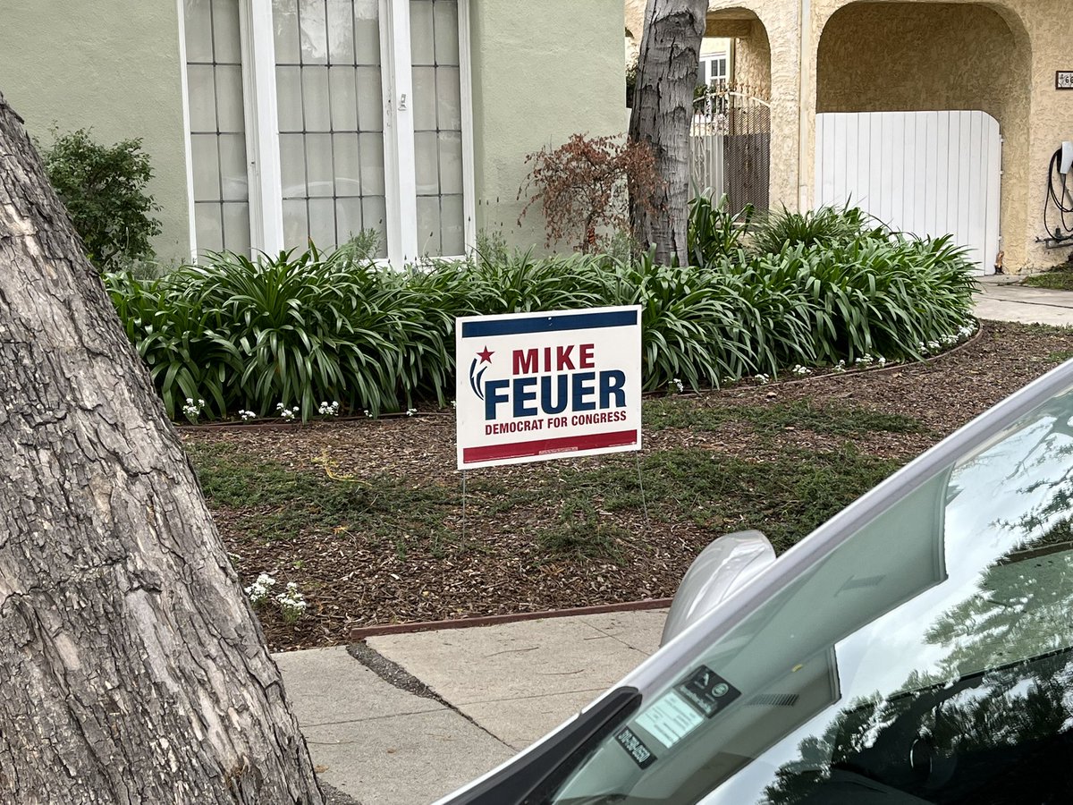 Another great day of walking precincts and posting lawn signs. It’s been amazing! Only have a handful left—they clearly complement every style of house!  Let our campaign know if you’d like one, too, before they are all posted! Just go to mikefeuerforcongress.com. #CA30