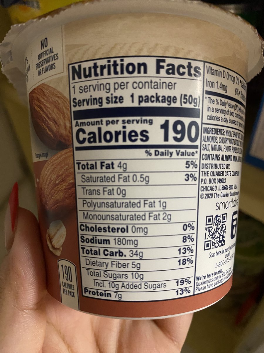 ColladoAna05's tweet photo. I usually eat these oatmeals in the morning but it's kind of surprising the amount of sodium and sugar it has. This led me to make overnight oats instead. @beh353 #beh353 https://t.co/SXgM85vZUr