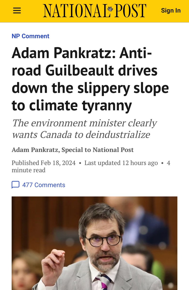 PierrePoilievre's tweet photo. Trudeau’s radical Environment Minister’s decision to end road building is part of a plan to deindustrialize and make us reliant on foreign dictatorships to sell us the things our government bans us from making at home. 

Sign to STOP Trudeau’s “No More Roads” plan:  https://t.co/WdznwwENPk