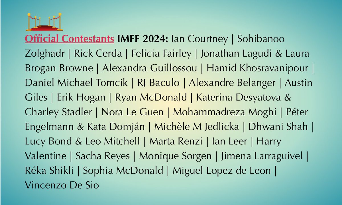 The official contestants for the 13th Edition International Mobile Film Festival in #SanDiego are the stars of IMFF 2024. See you on the #redcarpet! 📱🎬✨💫
#MobileFilmSD #indiefilm