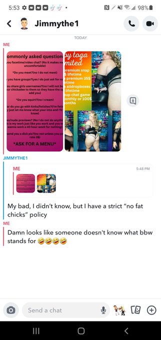 Sorry sir this didn&rsquo;t hurt my feeling it just shows you can&rsquo;t read cause my user name clearly says BBW🤣🤣🤣🤣🤣