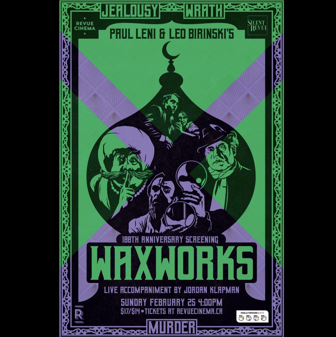 In one week, don’t miss the 100th anniversary of WAXWORKS. This German Expressionist horror anthology tells 3 stories of JEALOUSY, WRATH, and MURDER, featuring Jack the Ripper, Ivan the Terrible, and Harun al-Rashid. 🔪🔪🔪 Get 🎟️ for Feb 25th here ➡️ bit.ly/3ueydnI