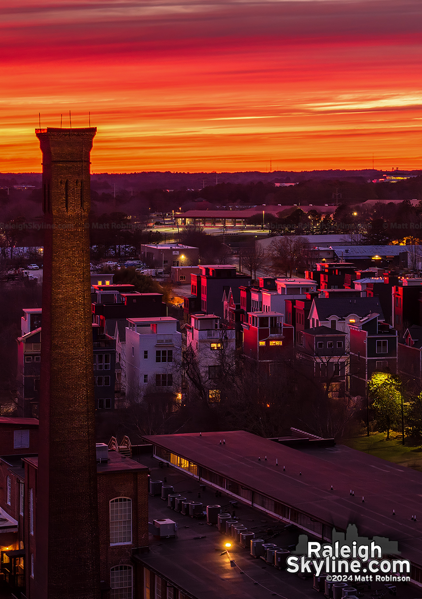 Tonight's sunset over Downtown Raleigh's Caraleigh neighborhood. #raleigh