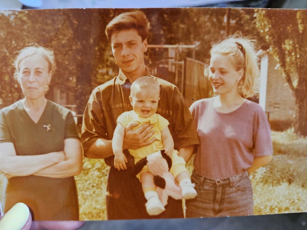 VikiSeagull's tweet photo. My grandma was born in 1938.
She never thought she would go through the #war twice in her life. 
P.s. - in yellow is future #karategirl https://t.co/1a0QrVf4oR
