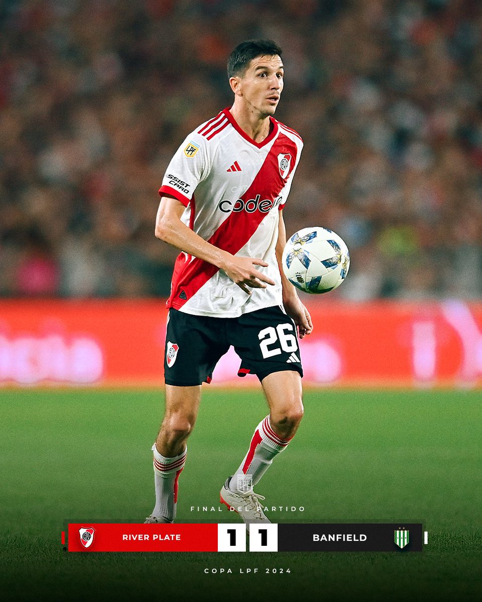 Final del partido. River 1 - Banfield 1.

#VamosRiver ⚪️🔴⚪️