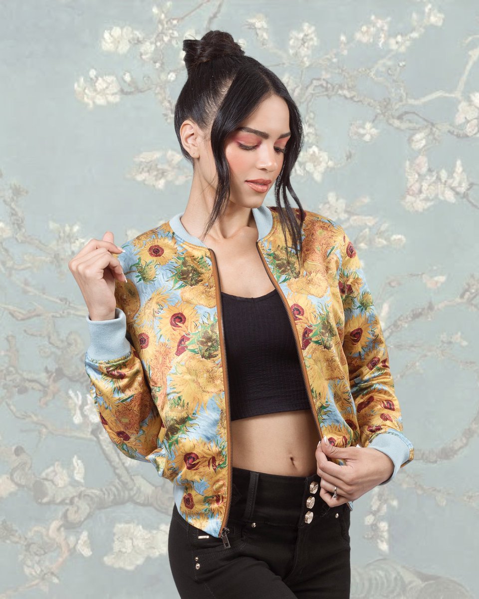 AlanMike's tweet image. Hicimos esta prenda adaptando los girasoles de Van Gogh. ¿Qué les parece? #diseñodemoda #art