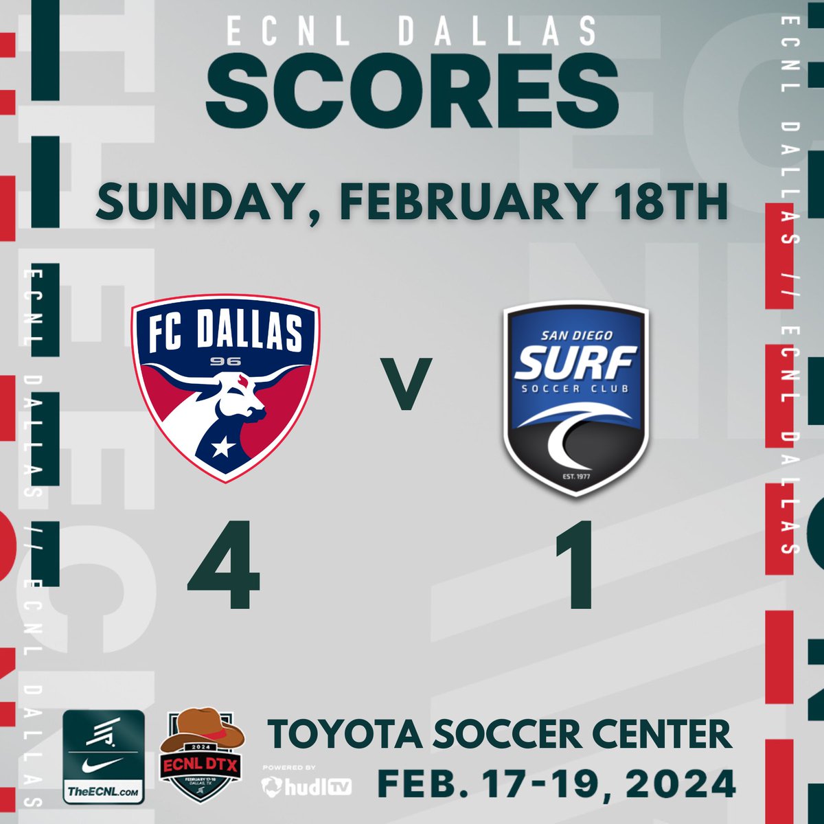FCDallas07/06gECNL (@fcdallas07gecnl) on Twitter photo Day 2️⃣ #ECNLDTX 🤠 was another great team effort! Now to rest and repeat, back at it early tomorrow morning at 8am!
#DTID | #HeartAndHustle
⚽️⚽️<a href="/RyleeMcLanahan/">Rylee McLanahan</a>
⚽️<a href="/Natalie99h/">Natalie</a>
⚽️<a href="/11NatalieWagner/">Natalie Wagner</a>
🅰️<a href="/nadia__ortiz/">Nadia Ortiz</a>
🅰️<a href="/OfficialLaylaT/">Layla Thompson</a>
@FCDwomen | <a href="/ECNLgirls/">ECNL Girls</a> Day 2️⃣ #ECNLDTX 🤠 was another great team effort! Now to rest and repeat, back at it early tomorrow morning at 8am!
#DTID | #HeartAndHustle
⚽️⚽️<a href="/RyleeMcLanahan/">Rylee McLanahan</a>
⚽️<a href="/Natalie99h/">Natalie</a>
⚽️<a href="/11NatalieWagner/">Natalie Wagner</a>
🅰️<a href="/nadia__ortiz/">Nadia Ortiz</a>
🅰️<a href="/OfficialLaylaT/">Layla Thompson</a>
@FCDwomen | <a href="/ECNLgirls/">ECNL Girls</a>