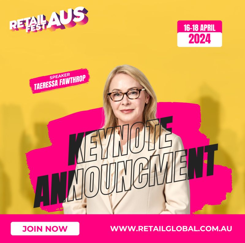 RetailFest Australia keynotes announced: 📢 Taeressa Fawthrop, Chief Consumer Officer at Team Global Express 📢 Kai Sakakibara, Athlete 📢 Julie Walters, Founder @floraandfaunaau 📢 Marcus Murphy, Co-founder, CEO 5ive