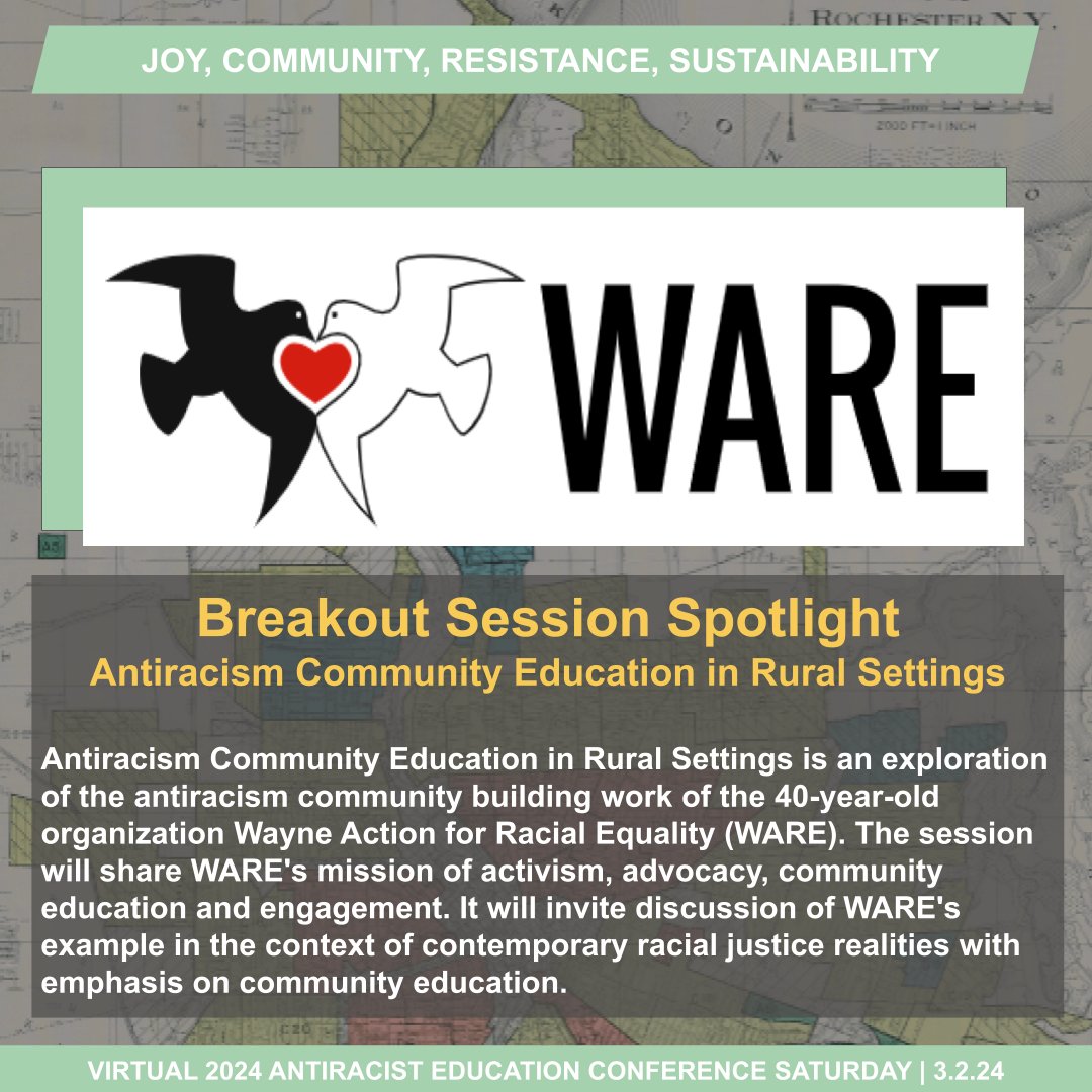 Breakout Session Spotlight: 'Antiracism Community Education in Rural Settings' Register today for the free Virtual Antiracist Education Conference on March 2nd, 2024 at tinyurl.com/acpcon2024