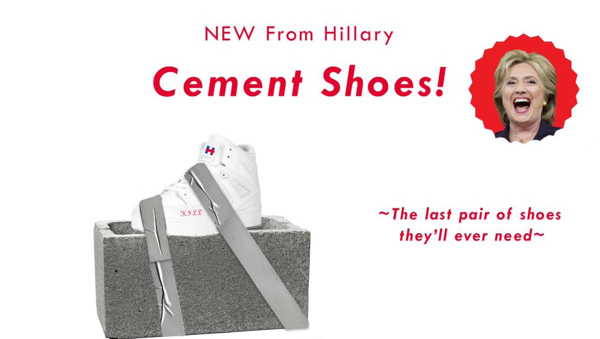 TheBabylonBee's tweet photo. Hillary Releases New Line Of Cement Shoes https://t.co/1a5hFjUFlw https://t.co/6Noj2JaPgC