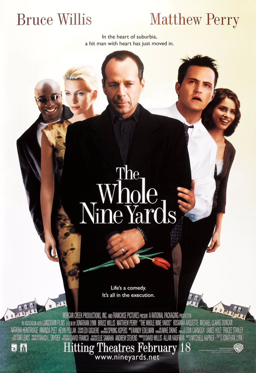 🎬MOVIE HISTORY: 24 years ago today, February 18, 2000, the movie ‘The Whole Nine Yards’ opened in theaters!

#BruceWillis #MatthewPerry #RosannaArquette #MichaelClarkeDuncan #NatashaHenstridge #AmandaPeet #KevinPollak #HarlandWilliams #JonathanLynn