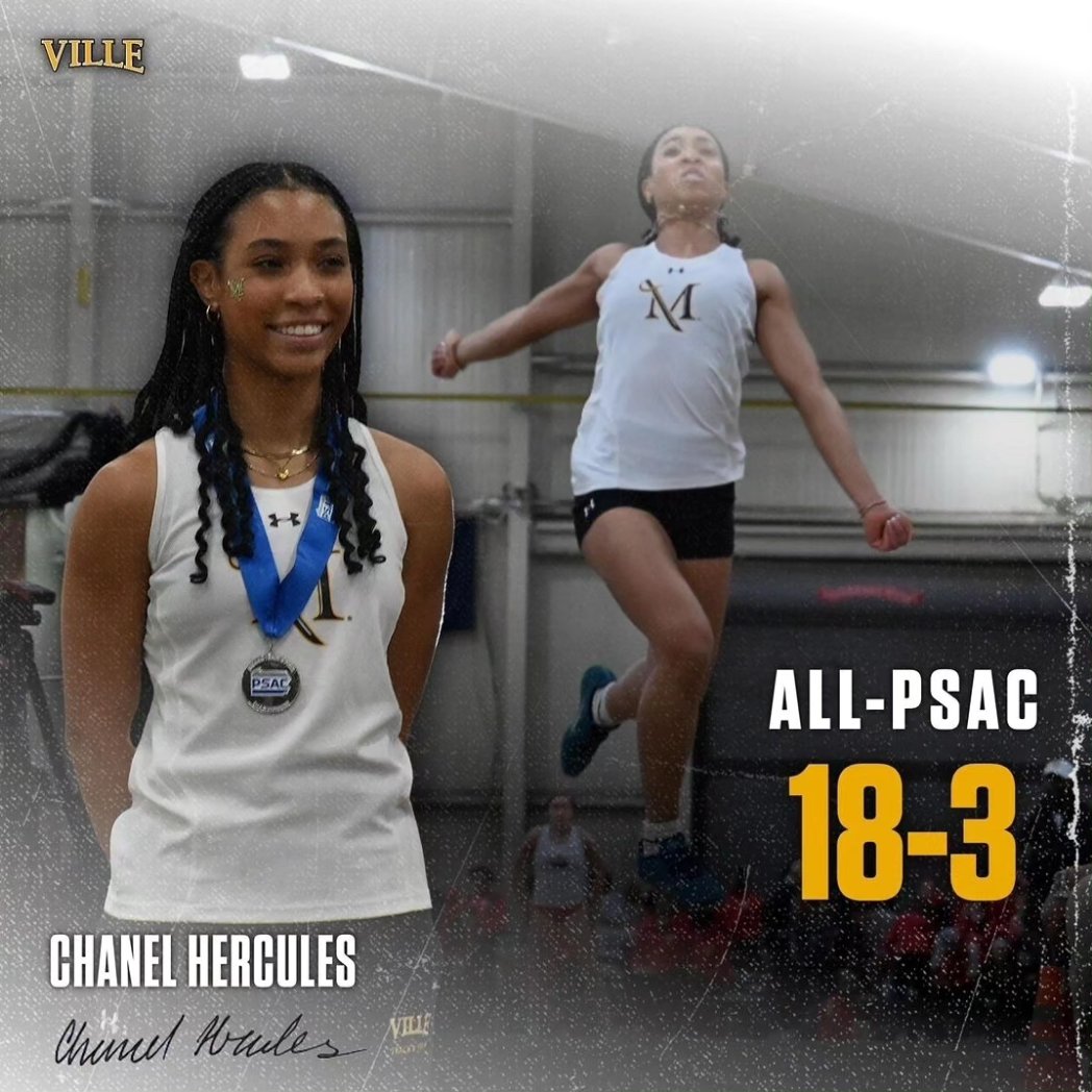 Congrats to Darian &amp; Chanel for achieving All-PSAC honors for their performances in the Pole Vault &amp; Long Jump, respectively. Chanel's mark is a new Millersville Record.