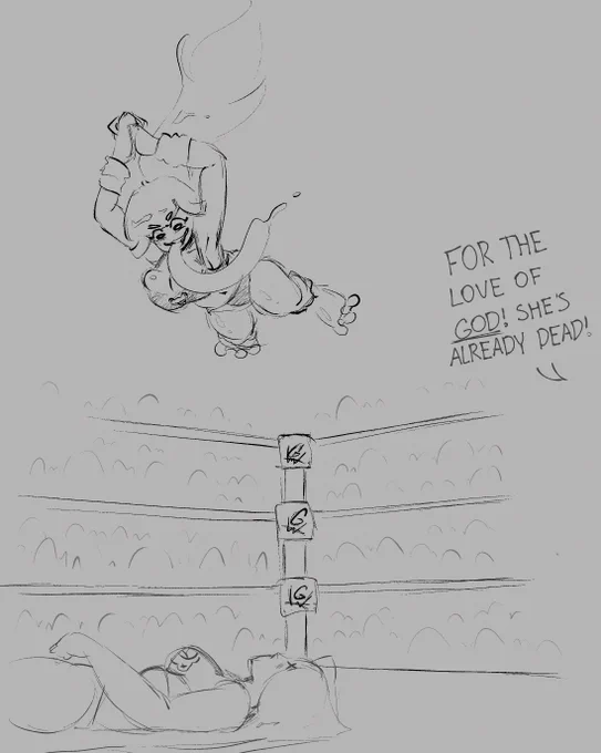 i missed hyla day but here's hyla doing a top rope frog splash @Gazoogaloo 