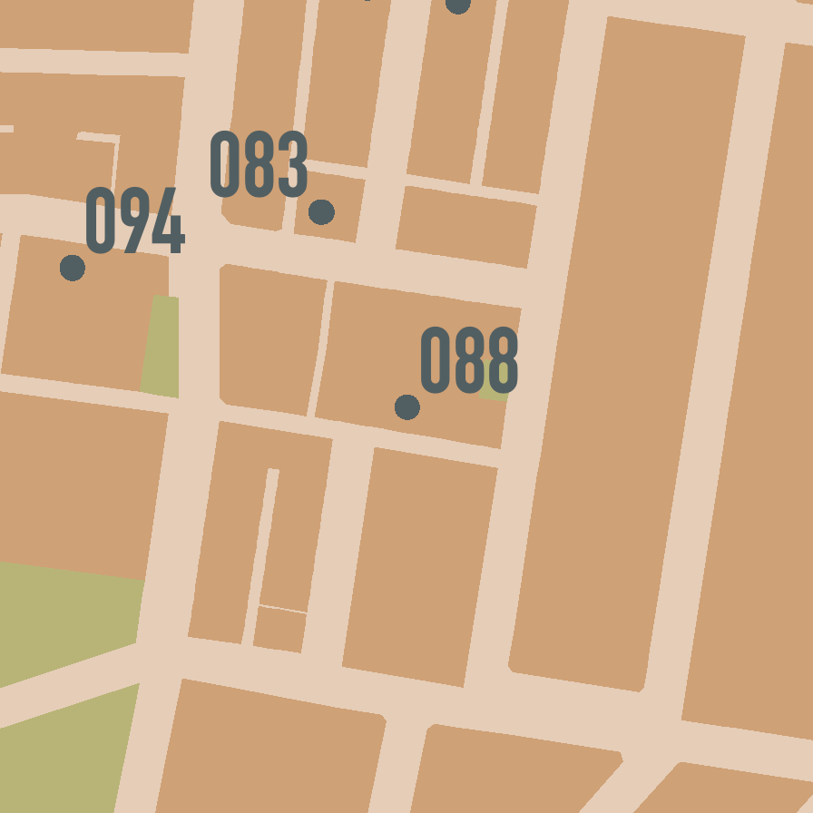 #088 of 105 Kellick Street Housing. Designed by the Inner City Project Team for the NSW Department of Housing, 1986. Kellick Street, Waterloo.