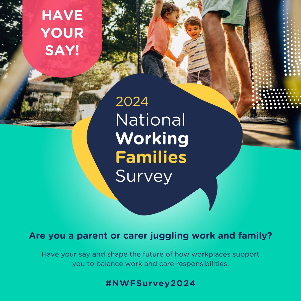 The Parenthood is partnering with <a href="/parentsatworkau/">Parents At Work</a>  and <a href="/unicefaustralia/">UNICEF Australia</a> for the National Working Families Survey. 

Why join in? Your voice can drive real change for working parents &amp; carers across Australia!

Dive in &amp; make a difference: parentsatwork.qualtrics.com/jfe/form/SV_8B… #NWFSurvey2024