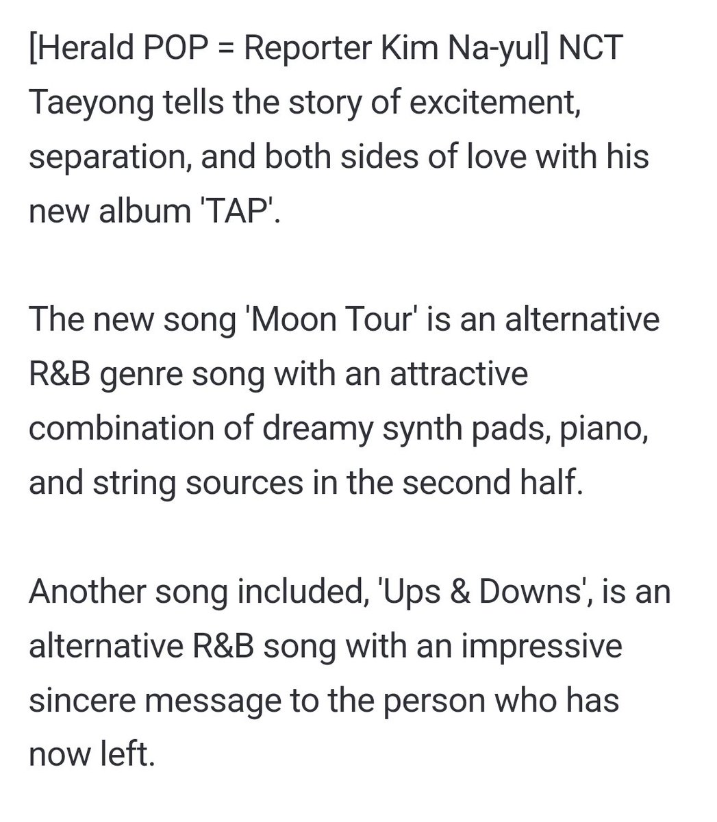 The new song 'Moon Tour' is an alternative R&amp;B genre song with an attractive combination of dreamy synth pads, piano, and string sources in the second half.

'Ups &amp; Downs', is an alternative R&amp;B song with an impressive sincere message to the person who has now left.