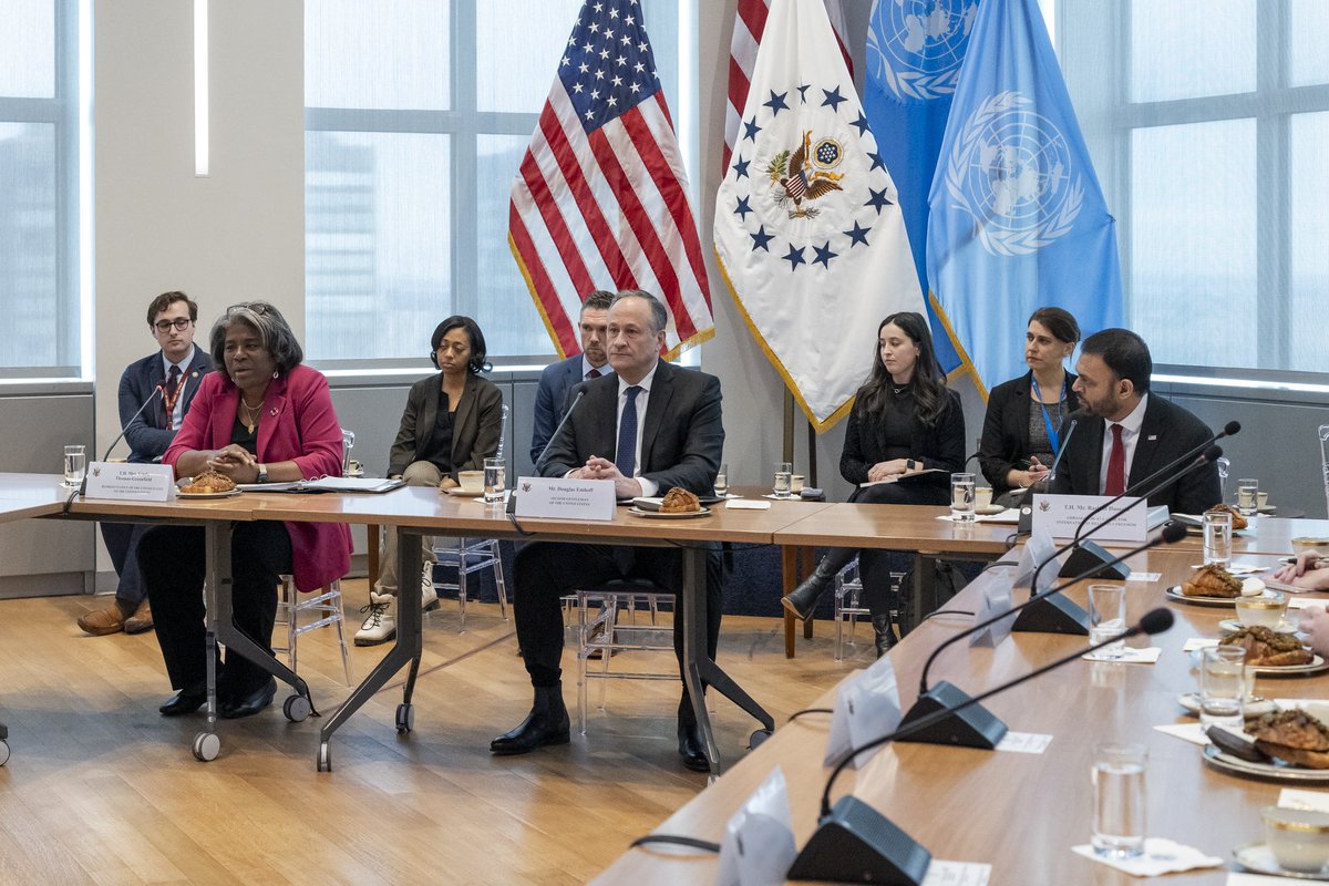 SecondGent46's tweet photo. This week, at @USUN, we convened Jewish American, Muslim American, and Arab American, including Palestinian American, young leaders to discuss the disturbing rise in Antisemitism and Islamophobia since October 7th. 

These courageous leaders joined the conversation because they understand the importance of fostering dialogue, finding common ground, and working to create solutions.

We must continue to come together to have these hard conversations and fight back against hate.
