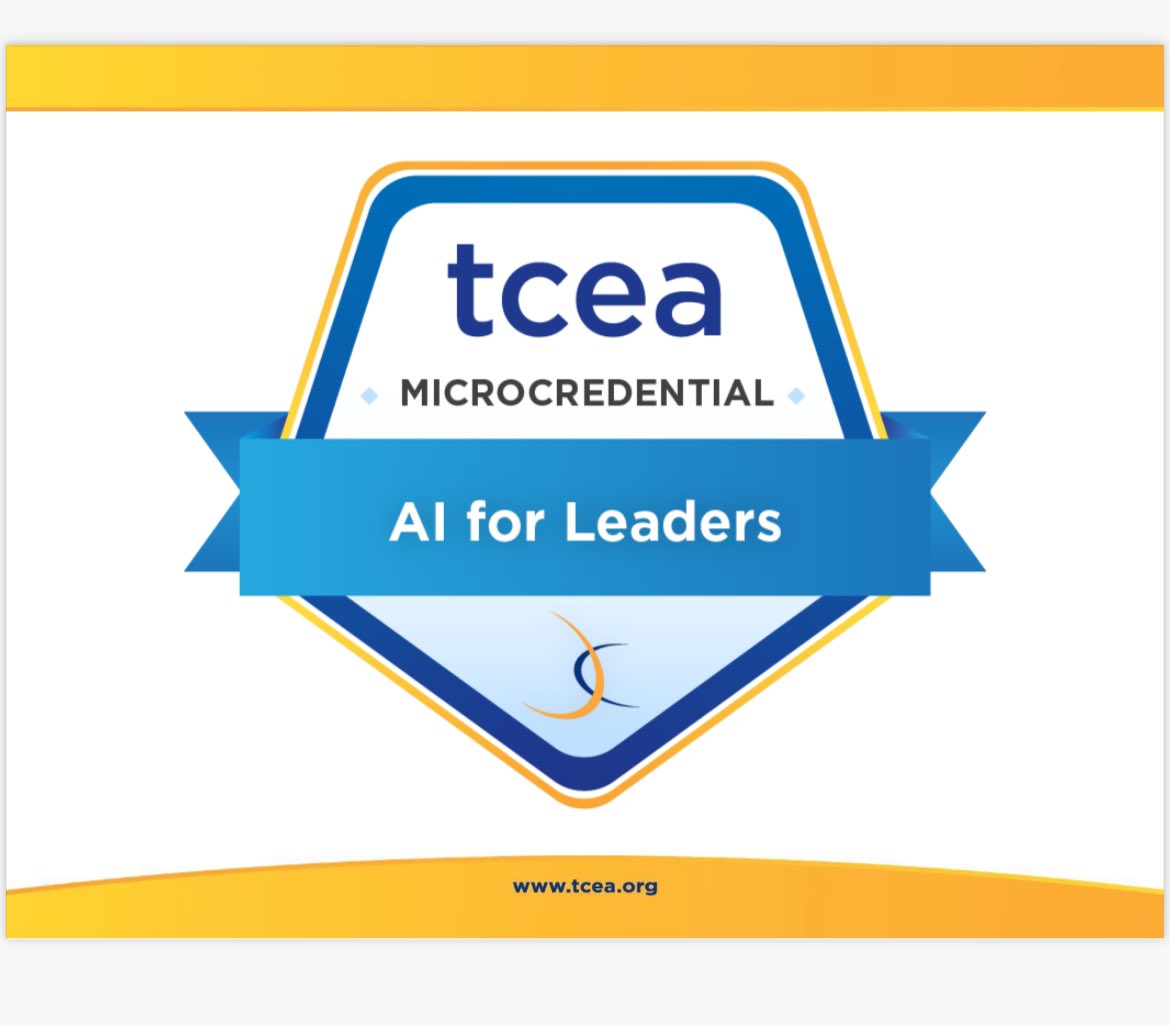 Loved my experience at this year's #TCEA conference! The microcredential program on #AIinEducation was a game-changer. My 🧠 is still processing all the learning, & I can't wait to share w/ my colleagues & staff. Thank you @TCEA for providing such a valuable learning opportunity.