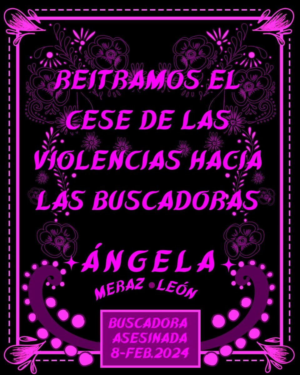 🫂Continuamos en la exigencia de justicia por nuestra compañera Ángela. 

🗣📣 Basta a la violencia que atraviesan las buscadoras y buscadores en el país. Queremos a nuestros seres queridos de vuelta en casa. 

Justicia para Ángela 🌸