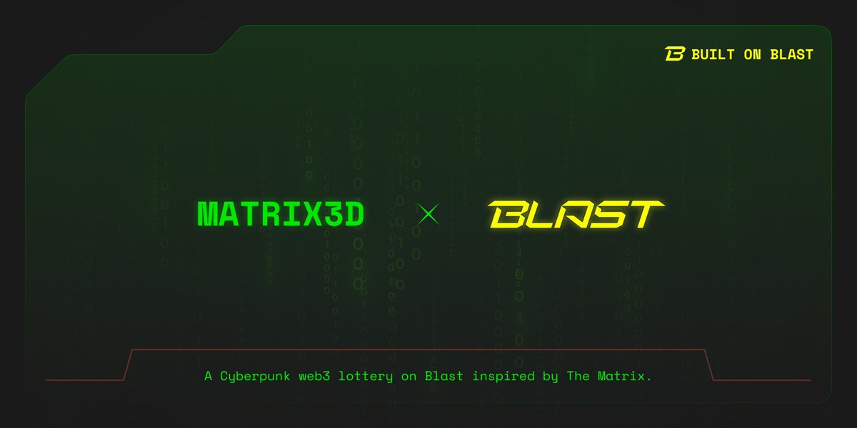 matrix3d_io's tweet image. 1/8 Dive into the future of web3 lottery with MATRIX3D!  It&apos;s not your typical game - enter a cyberpunk world &amp;amp; fight for a chance to win big! Own $Source tokens for governance &amp;amp; dividends.  #MATRIX3D #Web3Lottery #BLAST_L2