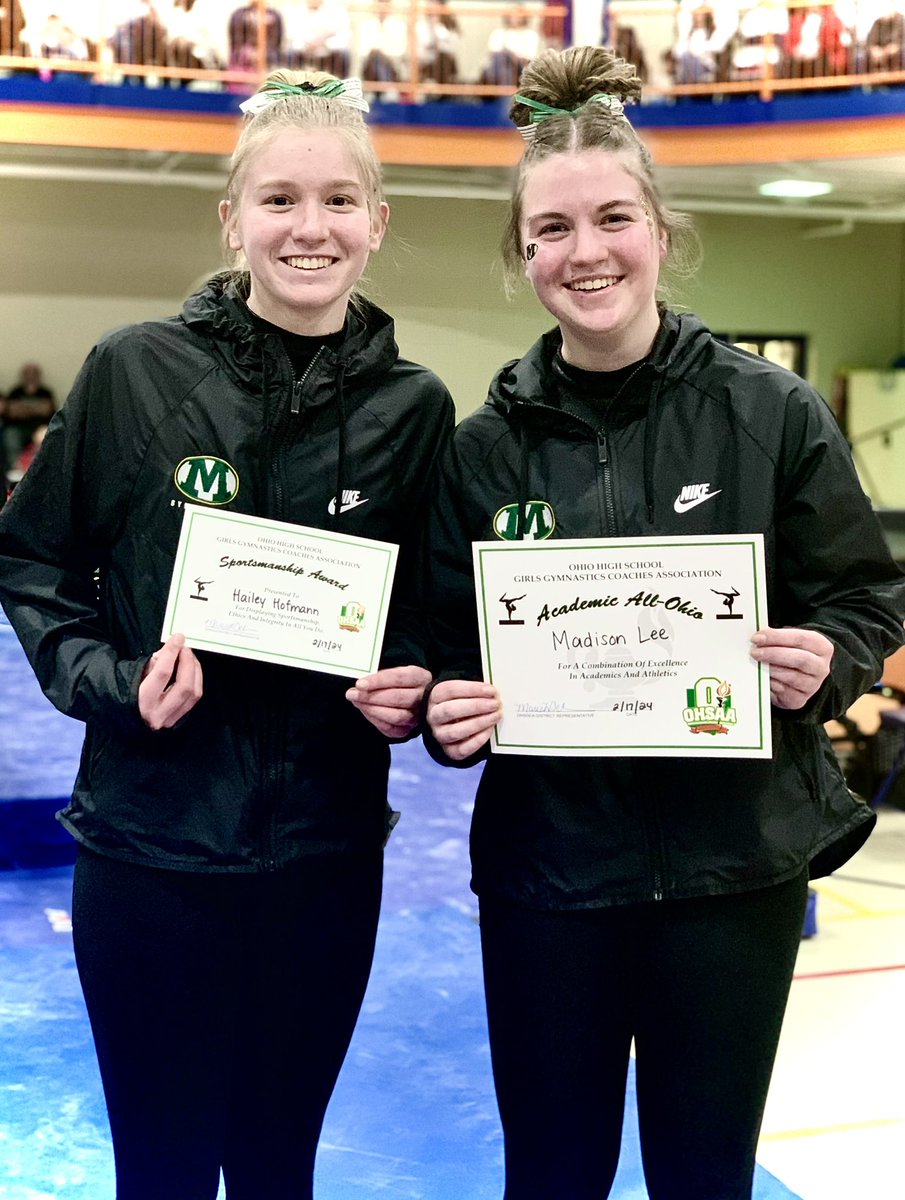 Medina Bees Gymnastics (@medinabeesgym) on Twitter photo π©πππππ
πππ πππππππππππ πππππβ¨
These girls were honored yesterday for their character & achievements outside of the gym!
Congrats toβ¦
βͺοΈHailey Hofmann β Sportsmanship Award
βͺοΈMadison Lee β Academic All-Ohio
Way to go, ladies!
#GoBeesπ π©πππππ
πππ πππππππππππ πππππβ¨
These girls were honored yesterday for their character & achievements outside of the gym!
Congrats toβ¦
βͺοΈHailey Hofmann β Sportsmanship Award
βͺοΈMadison Lee β Academic All-Ohio
Way to go, ladies!
#GoBeesπ