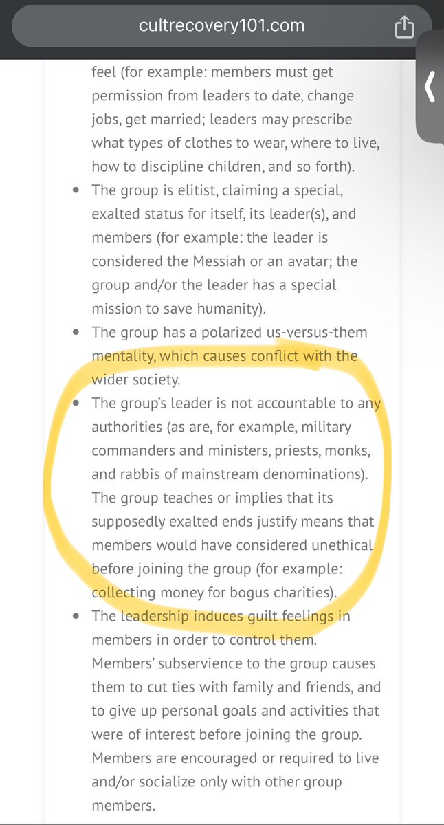 EvenSteven229's tweet photo. @LeadingReport Signs you're in a Cult. https://t.co/jstvHNTRnO