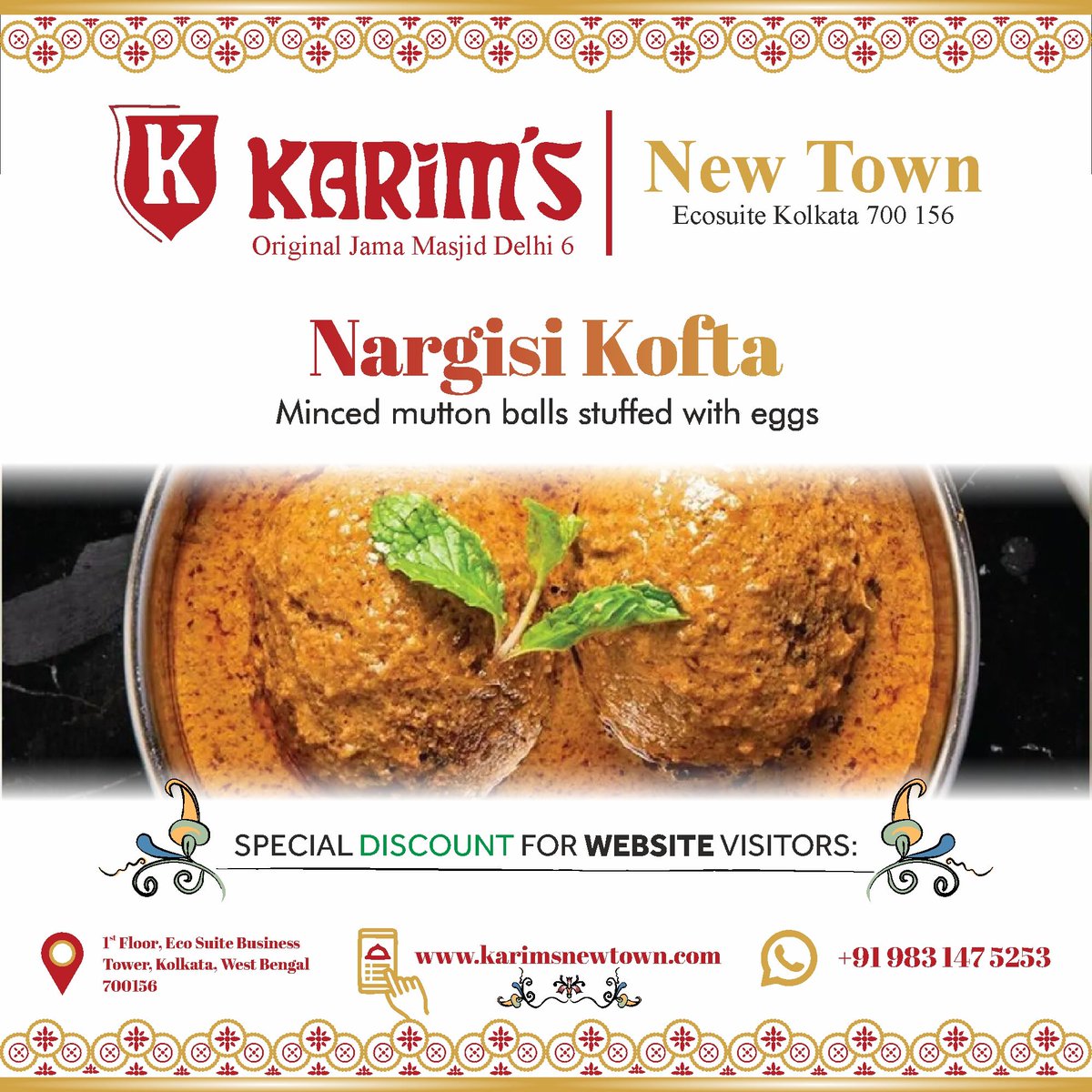 KarimsNewTown's tweet photo. Karim's New Town - Eco Suite's Nargisi Kofta is an example of an authentic dish that was truely cherished by the Indian Royalty.

Location Link: https://t.co/W2LX0OmELU
Online orders are accepted on https://t.co/mtXAROjo3c

#butterchicken #kolkata #kolkataculture #bengalicuisine https://t.co/aelOGiQVKe