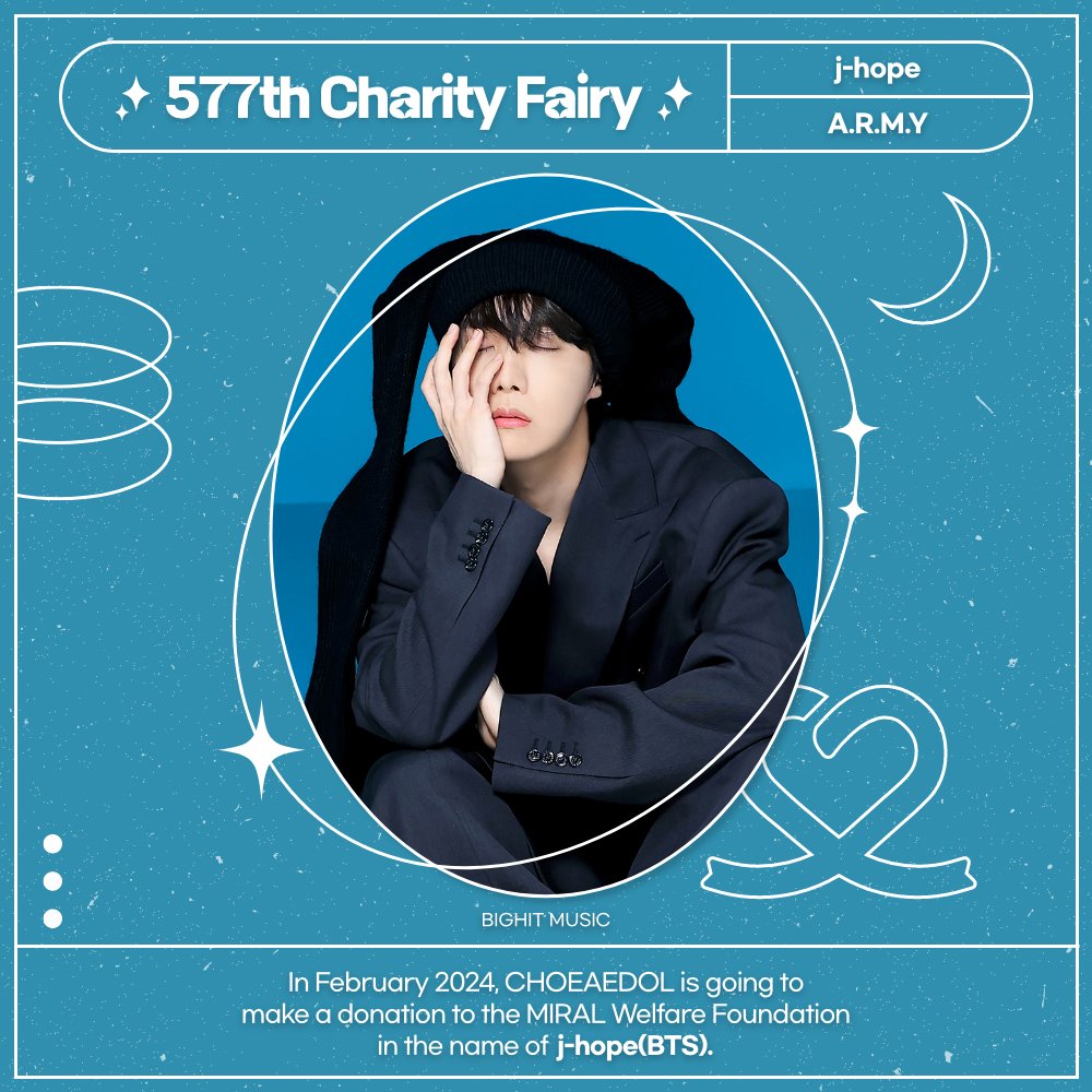 #CHOEAEDOL 577th #CharityFairy🧚‍is #BTS #JHOPE 🎉#HAPPYJHOPEDAY ✨₩500k($420) will be donated in the name of j-hope 🗳Vote for your bias ✨Idol Support Ads ✅#ThemedPick 📲Download bit.ly/3Bcz1sx