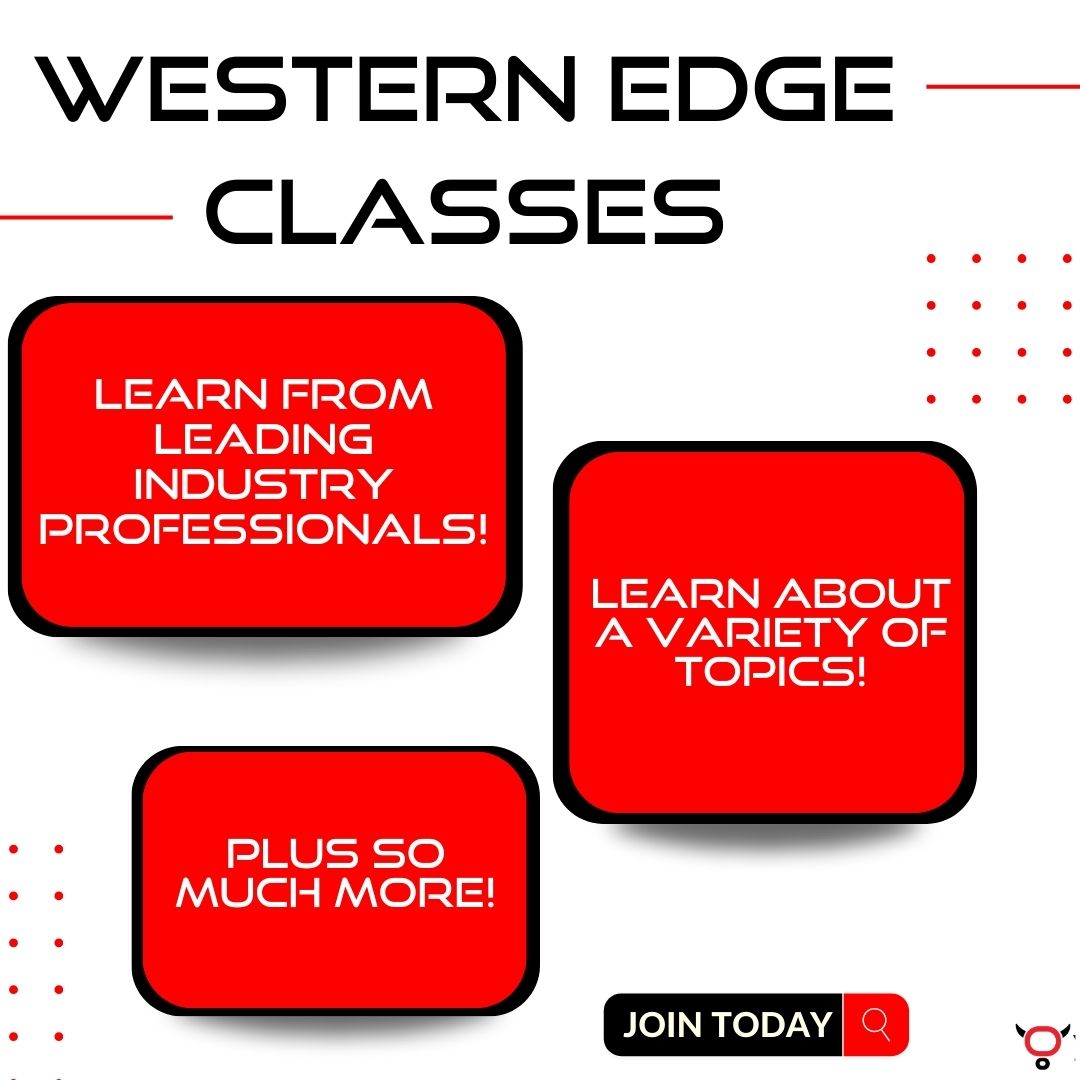 ⚠️BE AWARE⚠️ Beginning soon: Western Edge Classes! Learn about a variety of topics from incredible coaches, trainers, owners and more! This goes for equestrians, bull hands, athletes and anyone else wanting to learn more about these areas! Stay tuned and check back for more up...
