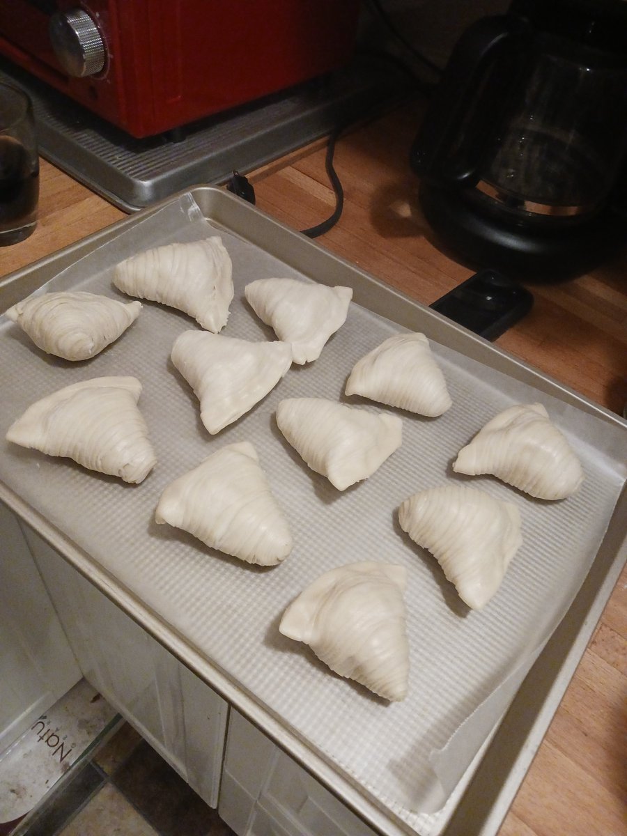 Sfogliatelle is in the oven. I have high hopes! The shells were super fun to do.