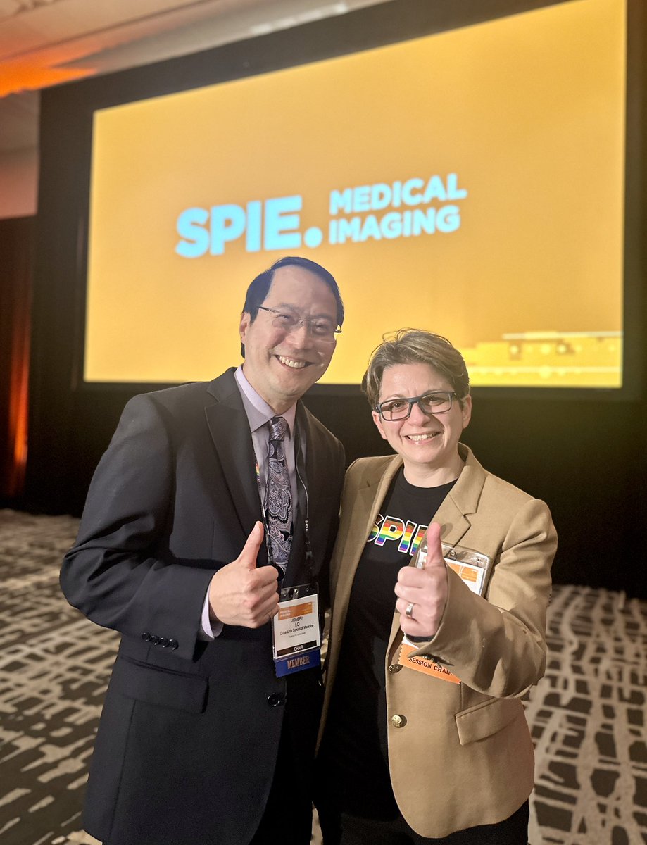 Our fearless leaders and 2024 Symposium Chairs @JosephLo16 & @DespinaKontos are ready to welcome everyone to #SPIEMedicalImaging! 👋