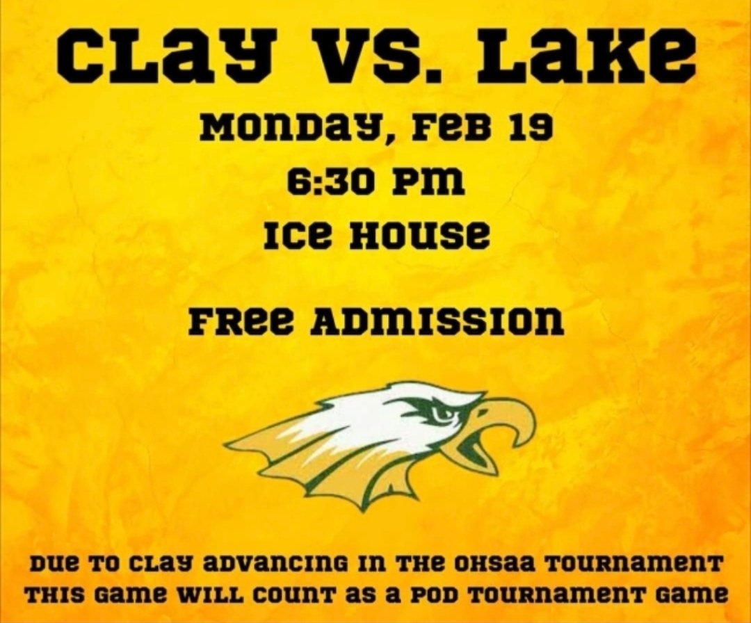 Game Day! 🦅🏒

🆚 • Lake
📍 • Toledo Ice House 
📅 • 2.19.24
🕖 • 6:30pm
🎟 • FREE ADMISSION