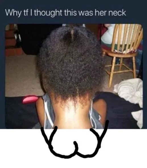 ChetuniHQ's tweet photo. @InternetH0F It's not her neck.
I finally solved the puzzle. 😂
That's her back. https://t.co/2DDn7EtqmH