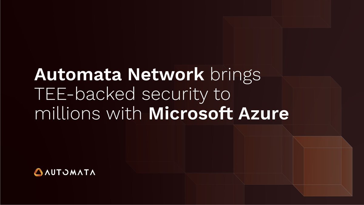 Automata Network (@AutomataNetwork) establishes trust in computing machines  by verifying their authenticity on-chain. As a decentralized attestation  layer, it works natively with existing roll-ups in Ethereum and the broader  Web3 ecosystem https://t.co ...