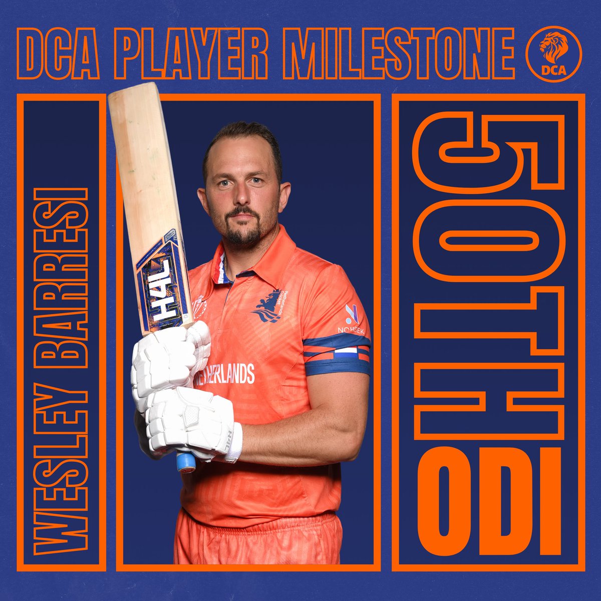 DCA_NL's tweet photo. Congratulations @Pepe_Barezi on reaching 5️⃣0️⃣ One Day International Appearances! 👌🏼 https://t.co/XP1nrcThNx
